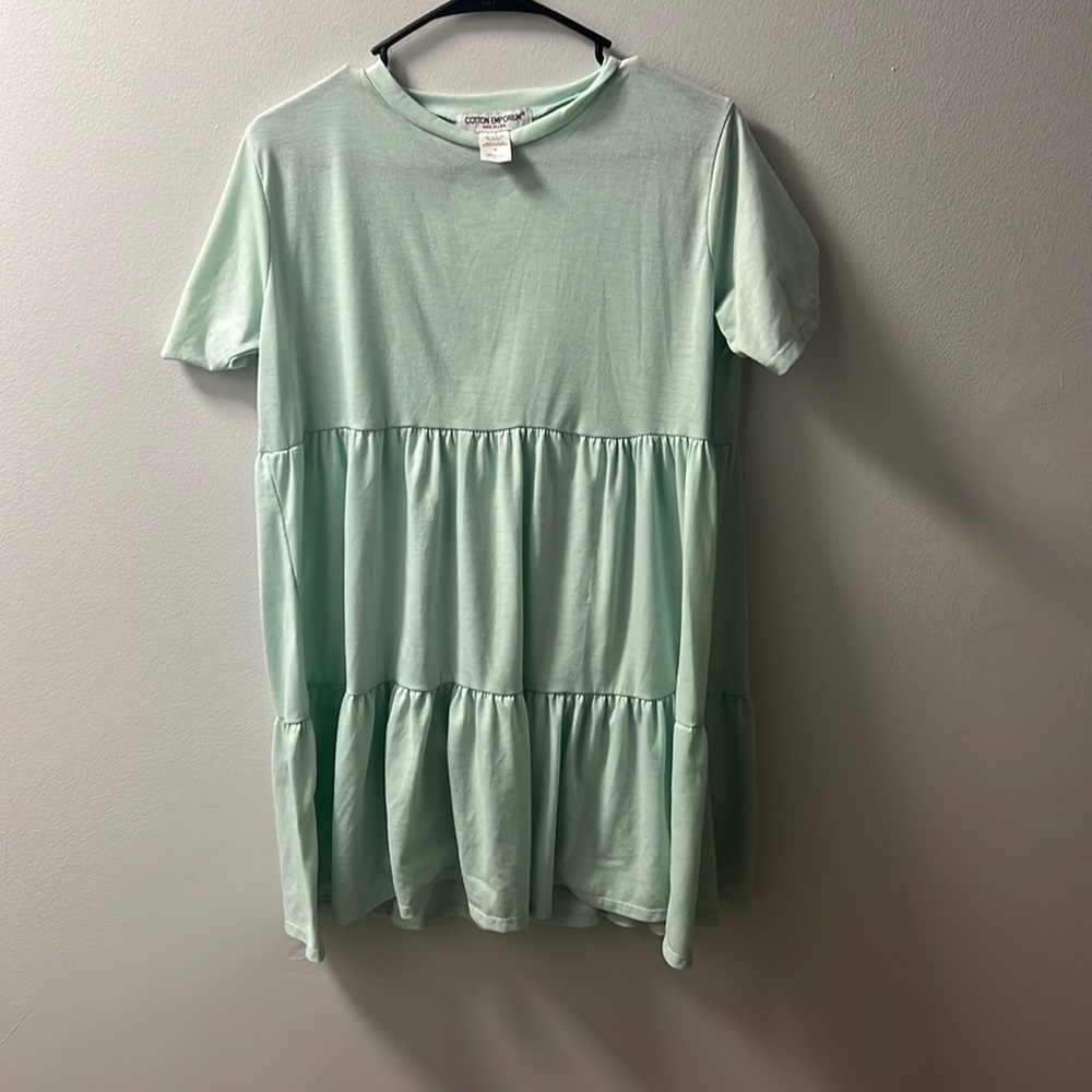 MINT Tiered T-Shirt Dress, Size M, Cotton Emporium, Made In The USA